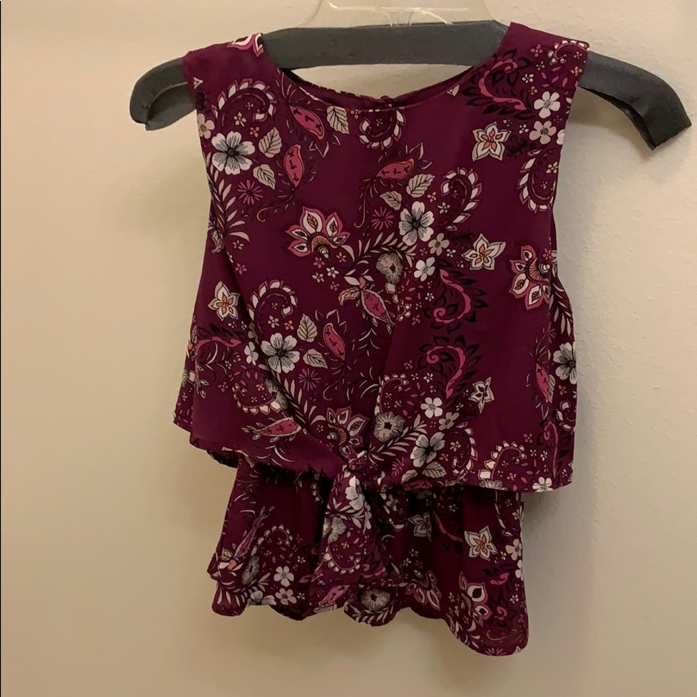 Purple paisley designed tank top